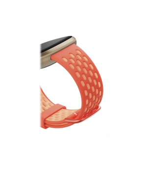 Fitbit | Versa 3/Sense Sport Band, Melon/Rose - Small | Flexible, Durable Silicone Material | Water-resistant