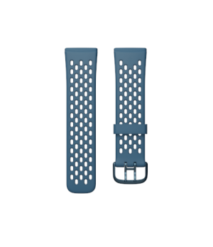 Fitbit | Versa 3/Sense Sport Band, Sapphire/Fog Grey - Large | Flexible, Durable Silicone Material | Water-resistant