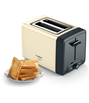 Bosch | TAT4P427 | DesignLine Compact Toaster | Power 970 W | Number of slots 2 | Housing material Stainless steel | Beige