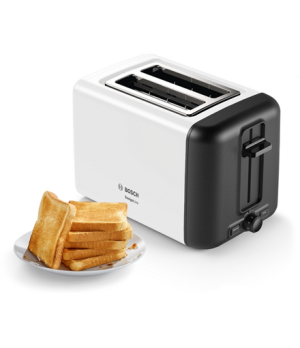 Bosch | TAT3P421 | DesignLine Compact Toaster | Power 970 W | Number of slots 2 | Housing material Stainless steel | White