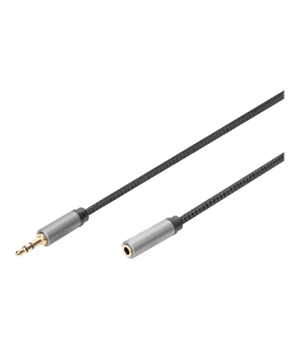 Digitus | AUX Audio Cable Stereo 3.5mm Male to Female Aluminum Housing | DB-510210-018-S