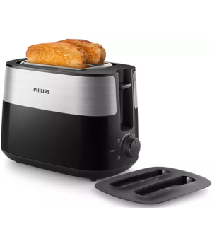 Philips | Toaster | HD2517/90 Daily Collection | Power 830 W | Number of slots 2 | Housing material Plastic | Black/Stainless St