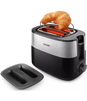 Philips | Toaster | HD2517/90 Daily Collection | Power 830 W | Number of slots 2 | Housing material Plastic | Black/Stainless St