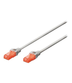 Digitus | CAT 6 U-UTP | Patch cord | PVC AWG 26/7 | Transparent red colored plug for easy identification of Category 6 (250 MHz)