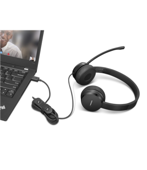 Lenovo | USB-A Stereo Headset with Control Box | Wired | On-Ear