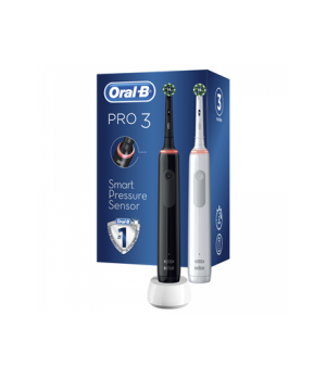 Oral-B | Pro3 3900 Cross Action | Electric Toothbrush | Rechargeable | For adults | ml | Number of heads | Black and White | Num