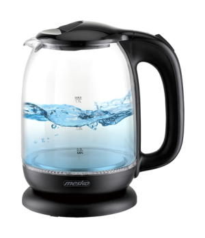 Mesko | Kettle | MS 1302b | Electric | 2200 W | 1.7 L | Glass | 360° rotational base | Black