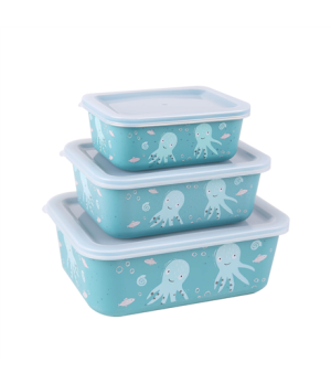 Stoneline | Awave Set of storage box | 21941 | Storage box | 3 pc(s) | Dishwasher proof | Turquoise