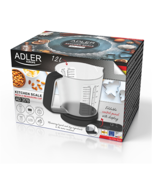 Adler | Kitchen scale with a measuring cup | AD 3178 | Maximum weight (capacity) 5 kg | Black