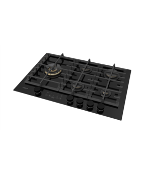 Fulgor | FCLH 755 G T WK BK | Hob | Gas on glass | Number of burners/cooking zones 5 | Rotary knobs/LED control | Timer | Black 