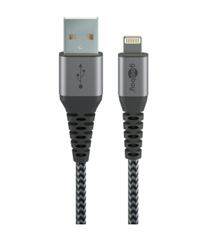 Goobay | Lightning to USB-A Textile Cable with Metal Plugs | 49268 | USB-A to Lightning