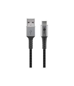 Goobay | USB-C to USB-A Textile Cable with Metal Plugs | 49296 | USB-C to USB-A