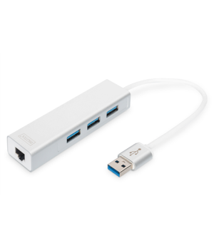 Digitus | 3-port USB Hub and Gigabit LAN adapter | DA-70250-1 | USB Hub