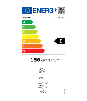 Gorenje | Freezer | F39EPW4 | Energy efficiency class E | Upright | Free standing | Height 84.2 cm | White