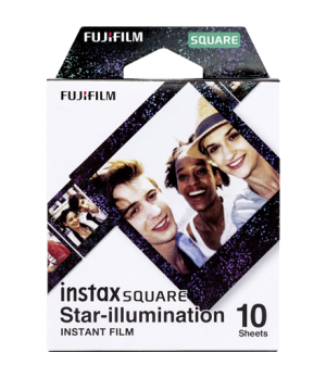 Fujifilm | Instax Square star Illumination Instant film (10pl) | 86 x 72 mm | Print Size: 86mm x 72mm, Image size: 62mm x 62mm |