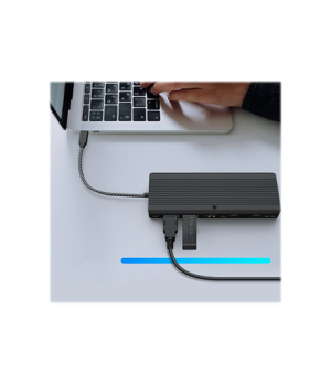 Raidsonic | Icy Box 9-in-1 USB Type-C and Type-A dock with dual video output | IB-DK4080AC | Dock | Ethernet LAN (RJ-45) ports 1