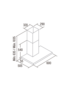 CATA Hood SYGMA 6000 X Wall mounted Energy efficiency class A Width 60 cm 850 m³/h Electronic control LED Grey