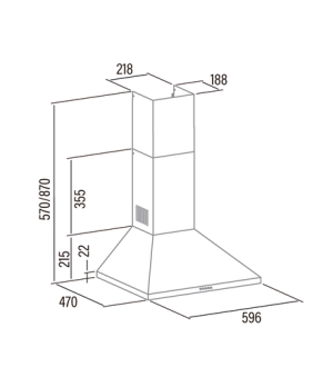 CATA | Hood | V-6000 WH | Energy efficiency class C | Wall mounted | Width 60 cm | 480 m³/h | Mechanical control | White | LED