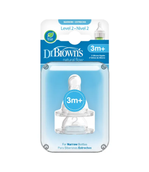 DR. BROWNS | QU0034 | Level 2 Silicone Narrow Options+ Nipple 2pcs