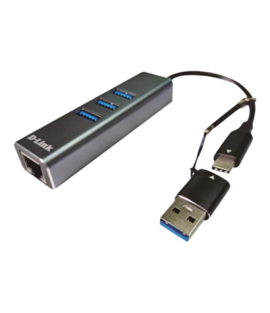 D-Link | USB-C/USB to Gigabit Ethernet Adapter with 3 USB 3.0 Ports | DUB-2332