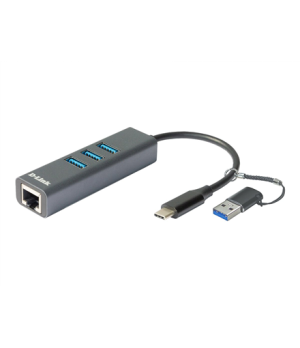 D-Link | USB-C/USB to Gigabit Ethernet Adapter with 3 USB 3.0 Ports | DUB-2332