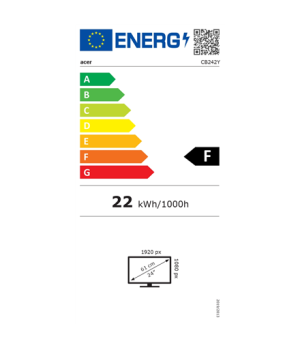 Acer | CB2 Series ZeroFrame Monitor | CB242YBMIPRFX | 23.8 " | IPS | FHD | 16:9 | Warranty  month(s) | 1 ms | 250 cd/m² | Black 