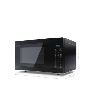 Sharp | Microwave Oven with Grill | YC-MG81E-B | Free standing | 28 L | 900 W | Grill | Black