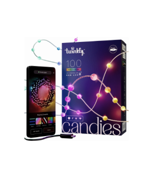 Twinkly Candies 100 Pearl-shaped RGB LEDs, Clear Wire, USB-C