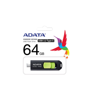 ADATA | FlashDrive | UC300 | 64 GB | USB 3.2 Gen 1 | Black