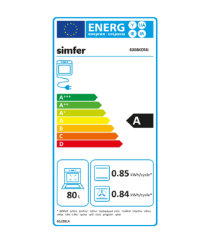 Simfer | Bundle of Simfer Oven 8208KERSI Black glass and Hob H6 401 TGRSP Gas on glass | Oven | 80 L | Multifunctional | Manual 