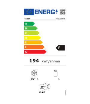 Candy | CHAE 1002F | Freezer | Energy efficiency class F | Chest | Free standing | Height 84.5 cm | Total net capacity 97 L | Wh