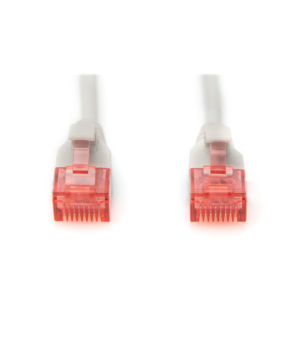 CAT 6 U-UTP  Slim patch cord | Patch cord | Transparent red coloured connector for easy identification of Category 6 (250 MHz). 