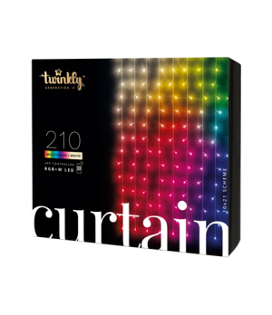 Twinkly|Curtain Smart LED Lights 210 RGBW 1.5x2.1m|RGBW – 16M+ colors + Warm white