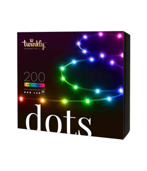 Twinkly Dots Smart LED Lights 200 RGB (Multicolor), 10m, Transparent | Twinkly | Dots Smart LED Lights 200 RGB (Multicolor), 10m