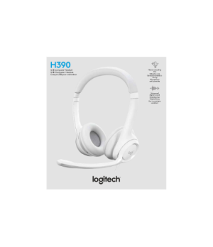 Logitech | USB Computer Headset | H390 | Wired | Over-Ear | Microphone | Noise canceling | Off-white