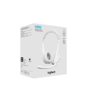 Logitech | USB Computer Headset | H390 | Wired | Over-Ear | Microphone | Noise canceling | Off-white