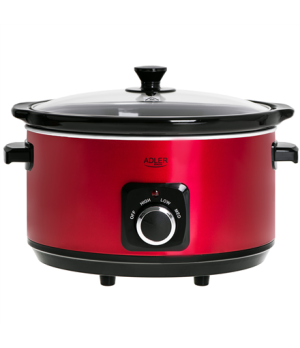 Adler | Slow cooker | AD 6413r | 290 W | 5.8 L | Number of programs 3 | Red