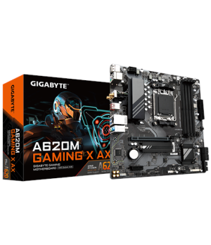 Gigabyte | A620M GAMING X AX 1.0 M/B | Processor family AMD | Processor socket AM5 | DDR5 DIMM | Memory slots 4 | Supported hard