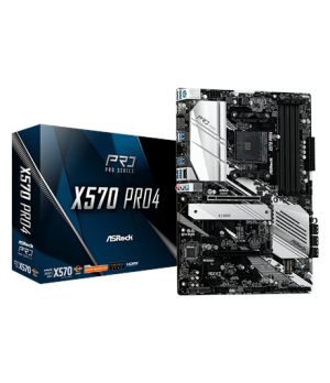 ASRock | X570 Pro4 | Processor family AMD | Processor socket AM4 | DDR4 DIMM | Memory slots 4 | Supported hard disk drive interf