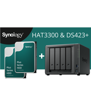 Synology DS423+ (2x4TB Bundle) 4-bay/Intel Celeron J4125/2GB DDR4/4 x 3.5" Hot-Swap/2x1GbE/2xUSB3.2/2Fan | Synology | Rack NAS |