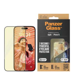 PanzerGlass | Screen protector | Apple | iPhone 15 | Glass | Clear | Ultra-Wide Fit Easy installation Fingerprint resistant Anti