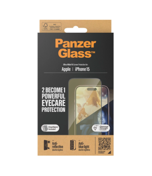 PanzerGlass | Screen protector | Apple | iPhone 15 | Glass | Clear | Ultra-Wide Fit Easy installation Fingerprint resistant Anti