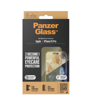 PanzerGlass | Screen protector | Apple | iPhone 15 Pro | Glass | Clear | Ultra-Wide Fit Easy installation Fingerprint resistant 