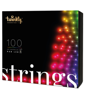 Twinkly Strings Smart LED Lights 100 RGB (Multicolor), 8m, Black wire | Twinkly | Strings Smart LED Lights 100 RGB (Multicolor),