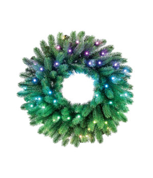 Twinkly Pre-lit Wreath Smart LED 50 RGBW (Multicolor + White) | Twinkly | Pre-lit Wreath Smart LED 50 | RGBW – 16M+ colors + War