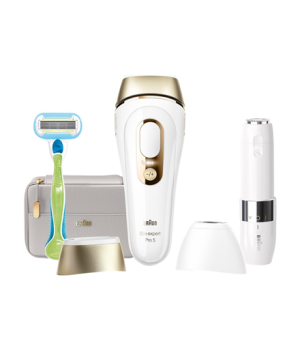 Braun Epilator PL5159 Silk-expert Pro 5 IPL Bulb lifetime (flashes) 400.000 Number of power levels 10 White/Gold