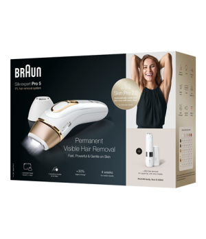 Braun Epilator PL5159 Silk-expert Pro 5 IPL Bulb lifetime (flashes) 400.000 Number of power levels 10 White/Gold