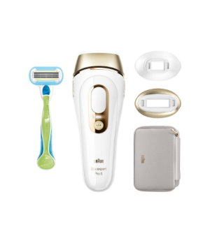 Braun Epilator | PL5152 Silk-expert Pro 5 | Bulb lifetime (flashes) 400.000 | Number of power levels 10 | Gold/White