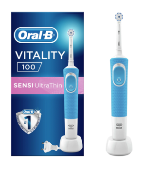 Oral-B | D100 Vitality 100 Sensitive | Electric Toothbrush | Rechargeable | For adults | ml | Number of heads | Blue/White | Num