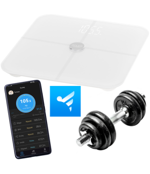 Adler Smart Bathroom Scale | AD 8187 | Maximum weight (capacity) 180 kg | Accuracy 100 g | Body Mass Index (BMI) measuring | Whi